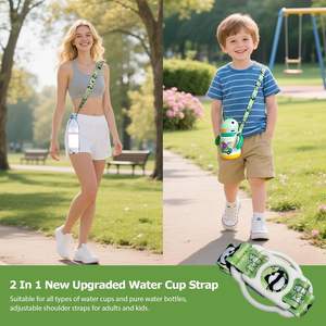 2in1ウォーターボトルホルダー（ストラップ付きカップランヤードアクセサリー、パンダ柄、ロングネック、調節可能なショルダー） - Product Image 2