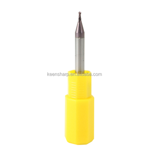 0.1mm 0.2mm 0.3mm 0.5mm 0.6mm <span class=keywords><strong>Micro</strong></span> fraise en bout avec embout CNC 2 cannelures Hrc55 Hrc65 Hrc60 carbure <span class=keywords><strong>Micro</strong></span> boule nez fraise en bout plat - Product Image 2