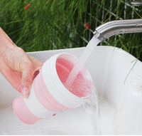 Tasse à café en silicone de 600 ml, pliable, avec couvercle et manchon de protection thermique