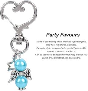 Portachiavi <span class=keywords><strong>con</strong></span> Fibbia a Forma di Ali d'Angelo, Ciondolo per Borse <span class=keywords><strong>con</strong></span> Perle, Piccolo Regalo Artigianale in Metallo per Donne, Accessori per Borse - Product Image 2