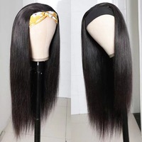 Perruque Bandeau Synthétique Longue et Lisse Noire pour Femmes Africaines, Style Européen-Américain, Modèle de Modification de la Forme du Visage
