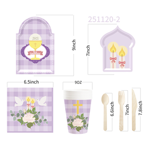 DAMAI - Vajilla Desechable para Fiestas de Revelación de Género de Bebé, Platos y Servilletas de Papel para Baby Shower, Decoraciones para 8 Invitados - Product Image 4