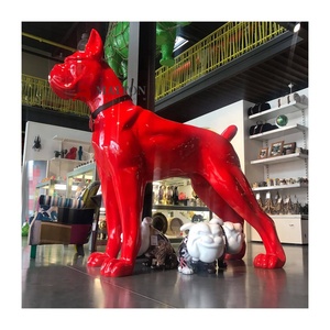 Escultura de bóxer de fibra de vidrio para perros, escultura profesional de fábrica china, OEM, personalizada, hecha a mano, para Decoración - Product Image 1