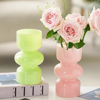 Vase hydroponique en verre teinté artisanal, écologique et haut de gamme, élégante décoration de table pour salon