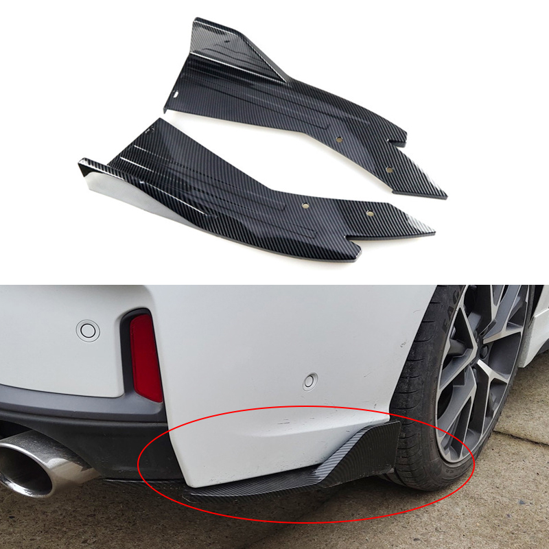 PUERXIN боковая юбка из углеродного волокна для кузова автомобиля, универсальный автомобильный разветвитель, спойлер, защита от царапин, Автомобильный задний бампер, диффузор для губ