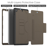 Étui pour tablette Smart Flip Business pour iPad 10.2 pouces 2019 2020 2021 housse en cuir antichoc avec béquille