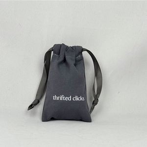 Sac à poussière personnalisé en toile naturelle avec cordon de serrage, en coton biologique et mousseline, motif lettres, recyclable pour bagues et boucles d'oreilles - Product Image 3