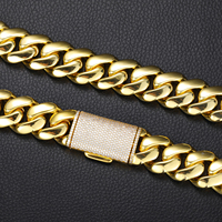 Kubanische Kette Halskette 18 Karat vergoldet 18mm dicke Zirkon Glieder kette Trendy Geschenk Unisex Style