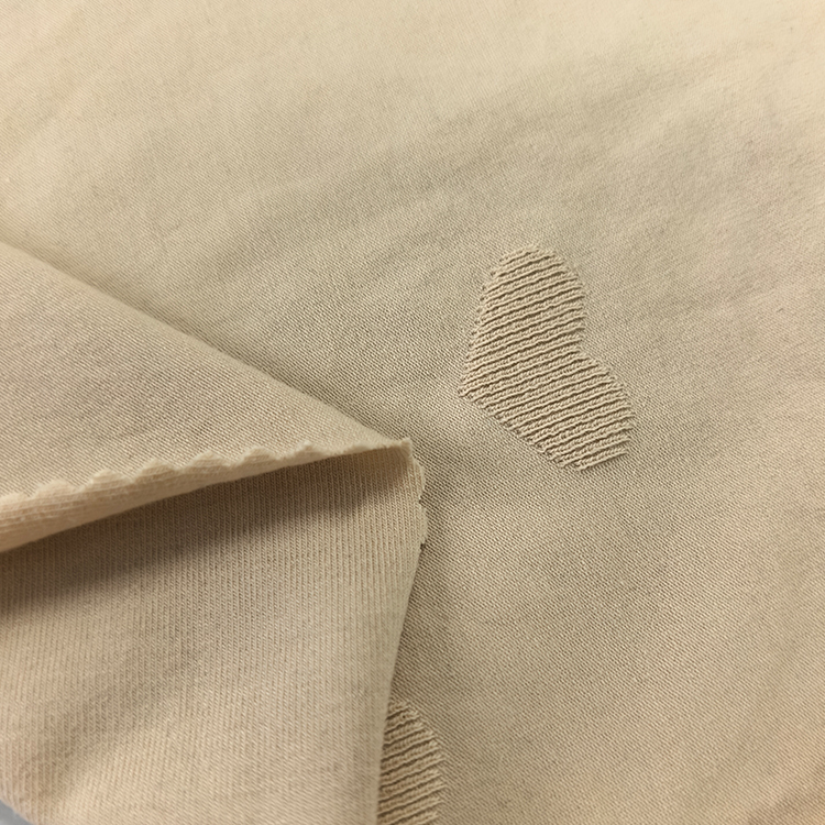 Wholesale Custom Jacquard Heart Design 205GSM 91%Cotton 9%Spandex Jacquard Cotton Single Jersey Fabric For T-shirt,Dress