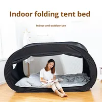 Tente individuelle pliable entièrement automatique pour dortoir intérieur, chaude, occultante, coupe-vent, anti-froid, anti-moustiques, 210T