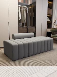 Sofa Panjang Kulit untuk Ruang Tunggu Manikur, Area Kecantikan, Salon Kuku, Bangku & Ottoman - Product Image 2