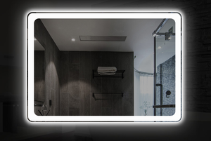 Moderne Frameloze Led Rechthoek Badkamerspiegel Slim Verlichte Antifog Op Maat Dubbele Temperatuur Verlichting Ip66 Nominaal Voor - Product Image 3