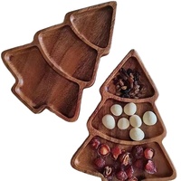 Creatieve Kerst En Nieuwjaar Boomvormige Fruitplaat Gepolijst Hout Snack En Huishoudelijke Decoratieve Schotel Wegwerp