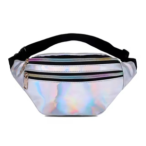 Sacs banane pour femmes, rose, argenté, noir, à motifs géométriques, sacs de ceinture, pochettes de poitrine pour téléphone - Product Image 3
