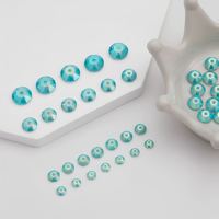 Perles de strass à coudre en résine époxy opale bleue des Caraïbes 6 mm, forme diamant, trou central, modèle YAXI 394-6, apprêts pour bijoux Palm