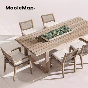 Tables et chaises d'extérieur tables de jardin <span class=keywords><strong>en</strong></span> teck ancienne longue terrasse cour antiseptique patio <span class=keywords><strong>en</strong></span> bois <span class=keywords><strong>rotin</strong></span> salon accoudoir chaises de salle à manger - Product Image 6