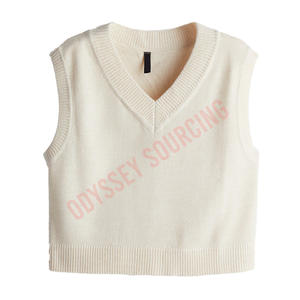 Gilet en tricot pour femme au toucher doux, broderie, écologique, respirant, élégant, superposition, printemps, automne, hiver doux, coton, col en V - Product Image 5