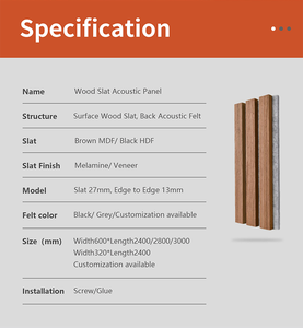 Panel Acústico Insonorizante WINEGO, Paneles de Pared de Listones de Madera Impermeables, Panel Acústico de Madera Insonorizante Económico - Product Image 6