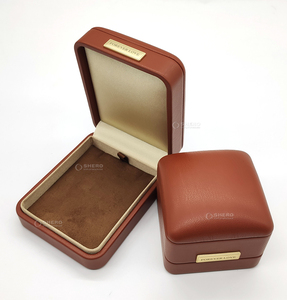 Shero PU Brown Jewelry Cajas de cuero de lujo Logotipo personalizado Caja de embalaje de joyería de cuero - Product Image 3