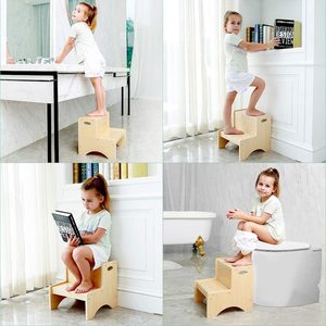 Children's <b>Bamboo</b> Step <b>Stool</b> Minimalist Design Safety Non-Slip For Kids - Product Image 5