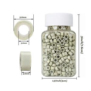 1000PCS phần mở rộng tóc <span class=keywords><strong>Micro</strong></span> Nhẫn Liên kết hạt 4.0mm 4.5mm 5.0mm Silicone Lót hạt cho phần mở rộng tóc người công cụ - Product Image 4