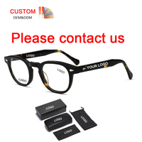Logo personnalisé Lunettes de soleil tendance à monture épaisse Lunettes de soleil rondes de haute qualité Lunettes de soleil en acétate pour hommes pour femmes