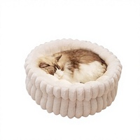 Lit pour animaux de compagnie luxueux, robuste et mobile, coussin doux et lavable, fond antidérapant, lit respirant pour chats et petits chiens OEM