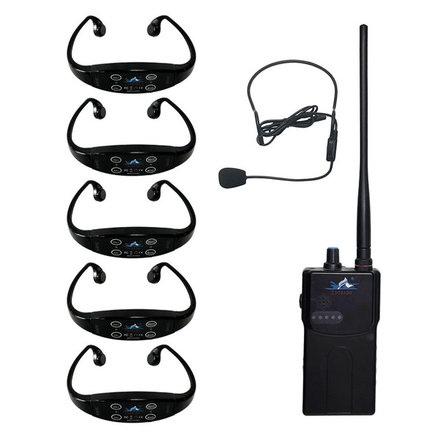 SwimTalk Training Set 5 H907 Underwater Bone Conduction Headphones for IPX8 Waterproof LED 12 FM Channels Receiver