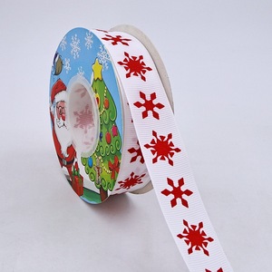 Festive Pine Branch Printed <b>Ribbon</b> Custom Logo For Xmas Wedding And Party Use - Product Image 5