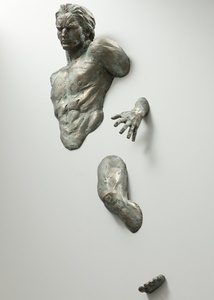 ตกแต่งบ้านภายในประติมากรรมโลหะติดผนังสําริดสมัยใหม่ Wall Art ประติมากรรม 3D กีฬามือทํายุโรปหล่อ