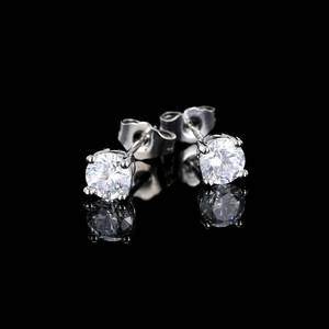 2026 New Non Faded Minimalist Sparkling Geometric Four Claw 5x7mm 6x8mm Oval Cubic Zirconia Solitaire <b>Stud</b> <b>Earrings</b> for Women - Product Image 2