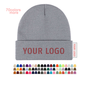 Mũ len acrylic đan thủ công, thời trang đường phố, nhãn dệt riêng hoặc logo miếng da, mũ beanie bán buôn, mũ mùa đông thời trang - Product Image 5