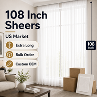 Voilages de luxe extra longs 108 pouces pour le marché américain – Fournisseur d'usine en gros, rideaux en voile, commande en gros, OEM personnalisé