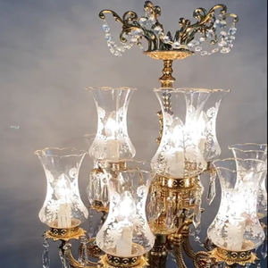 Lámpara de mesa de latón de lujo decoración corte Bar cerámica incrustaciones cobre tallado arte pintado tulipán sombra dormitorio escritorio luces - Product Image 3