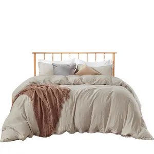 Free Sample Custom Linen Sheets Linen Bed sSheet Sets Queen Size 4pc