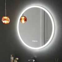 Miroir intelligent rond, miroir de salle de bain ultra-clair avec éclairage LED, écran tactile, capteur, anti-buée, mural