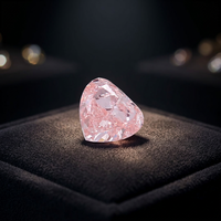 Diamant rose vif fantaisie de taille cœur, cultivé en laboratoire et certifié IGI, pour la fabrication de bijoux