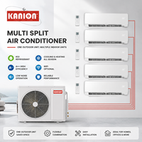 AC Multi Split 2-5 Zona Free Match DC Inverter Heat Pump Sistem Komersial Ringan R32 untuk Villa/Hotel
