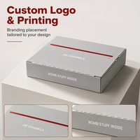 Boîte d'expédition en carton ondulé personnalisée, pliable, avec bande de déchirement, impression personnalisée, auto-adhésive, pour colis cadeaux, avec logo