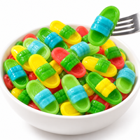 Bonbons gélifiés en forme de pantoufle pour enfants, en vrac, saveur acidulée, halal, gommes chinoises personnalisées, bonbons sucrés, emballage de confiseries