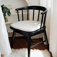 Chaise de salle à manger pivotante de style médiéval vintage, confortable, pour la maison, avec accoudoirs rembourrés doux et dossier en bois massif