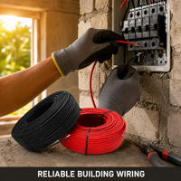 Cable de Construcción de Cobre Estañado Trenzado con Aislamiento XLPO, Clasificación de 300V, Diámetro de 1-16mm2, Rollo Rojo y Negro para Cableado Doméstico
