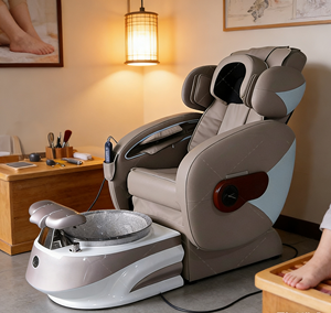Fauteuil de massage des pieds multifonctionnel en cuir PU moderne pour salon de manucure avec bain de pieds intelligent - Product Image 3