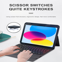 Nouvel étui clavier magnétique sans fil avec trackpad USB-C ultra fin pour iPad 10e génération 10,9 pouces rétroéclairage RVB