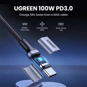 <span class=keywords><strong>Cable</strong></span> <span class=keywords><strong>USB</strong></span> C para Teléfono UGREEN, <span class=keywords><strong>Cable</strong></span> de Carga Rápida de 100 W, <span class=keywords><strong>Cable</strong></span> de Carga Tipo C PD100W 5A QC4.0, <span class=keywords><strong>Cable</strong></span> de Datos <span class=keywords><strong>USB</strong></span> de Carga Rápida para <span class=keywords><strong>iPhone</strong></span> y Huawei - Product Image 3