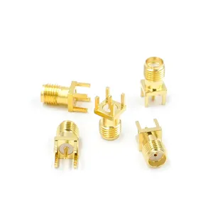 Wholesale solder edge pcb straight mount Sma-ke Sma female jack adapter rf copper connector socket