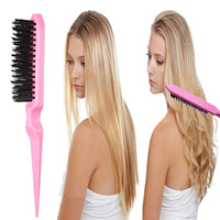 Lot de 5 brosses à cheveux coiffantes en plastique antistatique, peigne à queue de rat, brosse à bords, outils pour tresses françaises, ensemble de peignes à cheveux