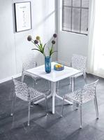 Meubles de jardin modernes et bon marché en gros, table à manger complète, table à manger de restaurant moderne en plein air, tables en plastique d'extérieur