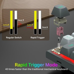 New 61 <b>Keys</b> Usb Wired Gaming Mechanical <b>Keyboard</b> <b>with</b> Rapid Magnetic Switches Rgb Backlit Axis for Desktop Hz-61 Rapid Trigger - Product Image 6