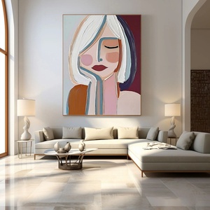 Arte Mural 3D Vertical, Colorido, Abstracto, Minimalista, Contemporáneo, sobre Lienzo, Regalo para la Inauguración de una Casa - Product Image 1